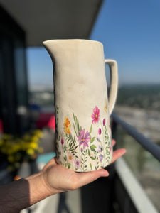 Ceramic Pitcher floral print