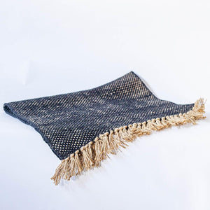 Cotton  and Jute Rug With Fringe, 2' X 3'
