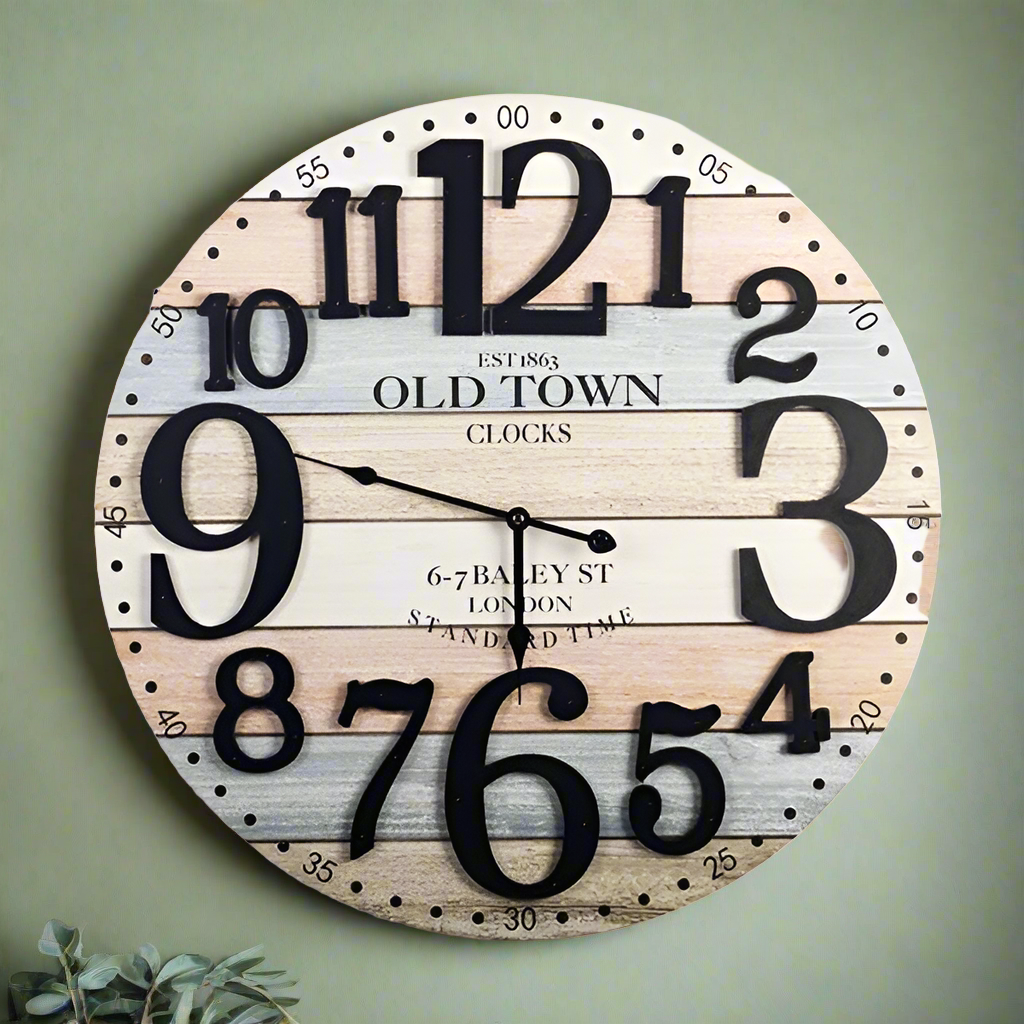 Old Town Plank Wall Clock