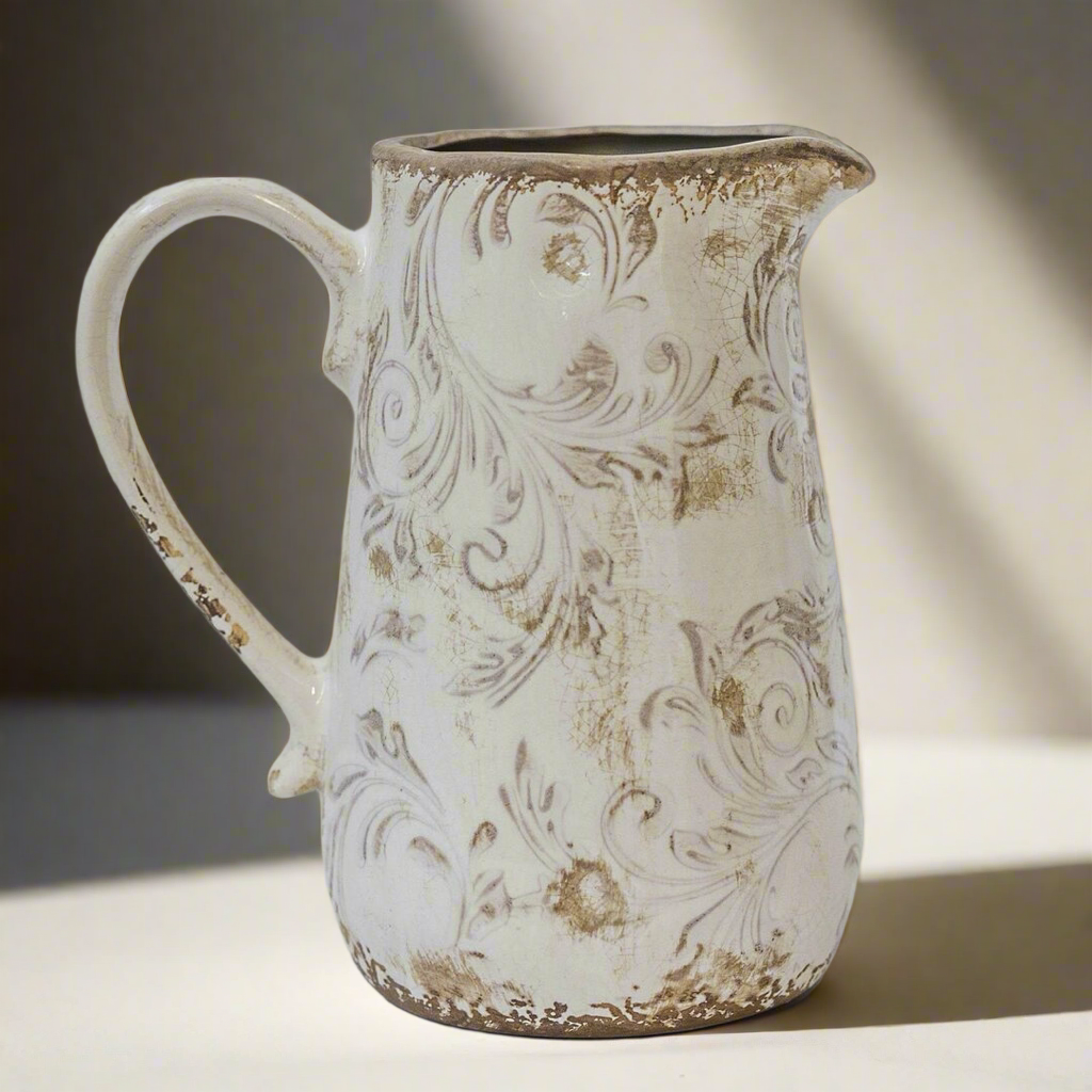 Ceramic Pitcher floral design