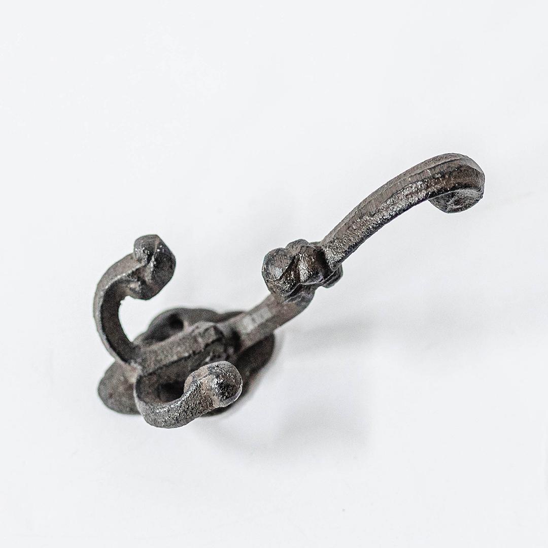 Brown Cast Iron Triple Hook