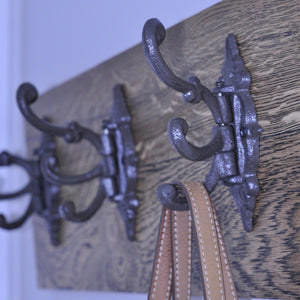 Cast Iron Vintage Brown Coat Rack