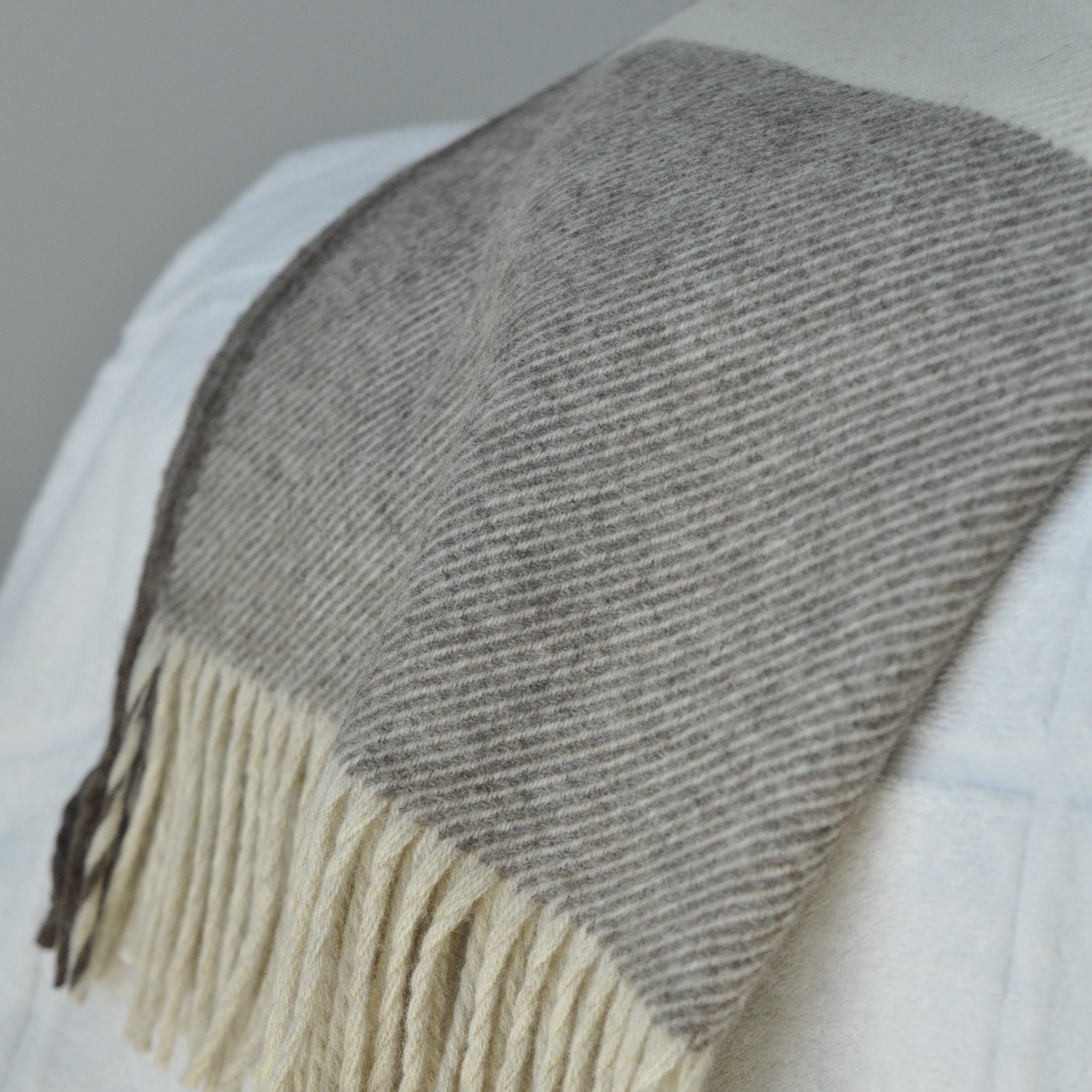 Coffee Wool Scarf Long Tassel