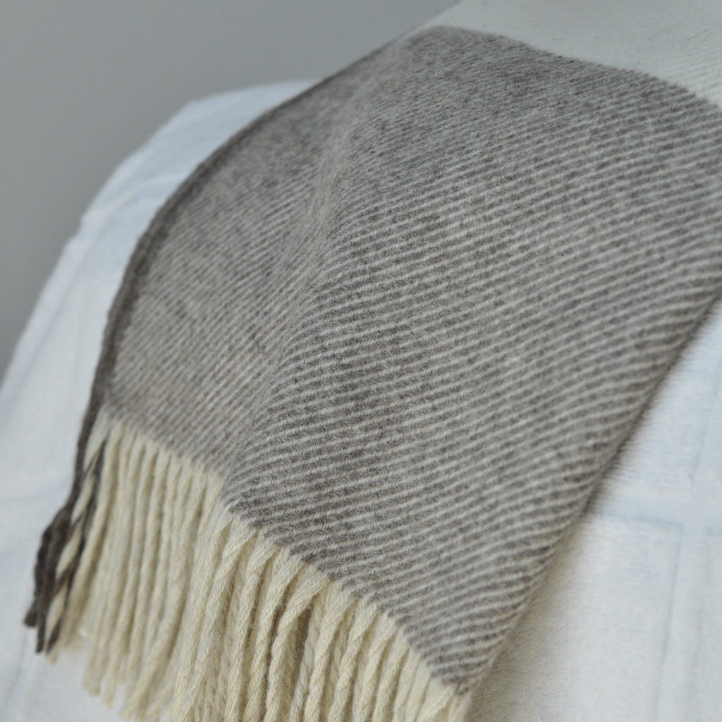 Coffee Wool Scarf Long Tassel