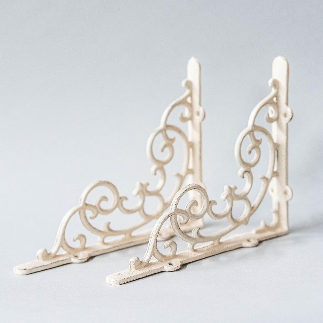 Vintage Cast Iron Brackets, Set of 2 for Shelves