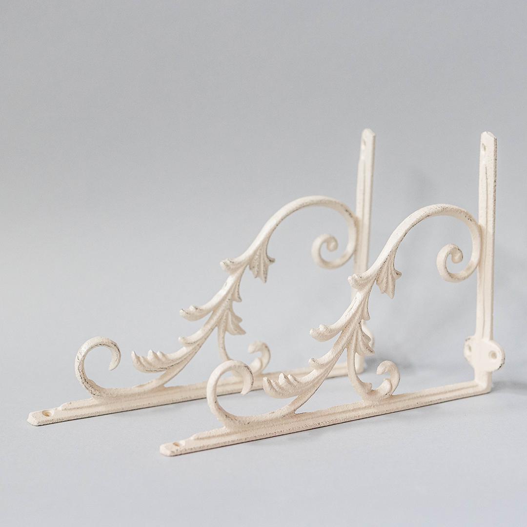 French Cast Iron Brackets, Set of 2 for Shelves