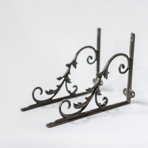 French Cast Iron Brackets, Set of 2 for Shelves