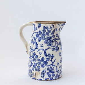 Blue Flowers Ceramic Pitcher