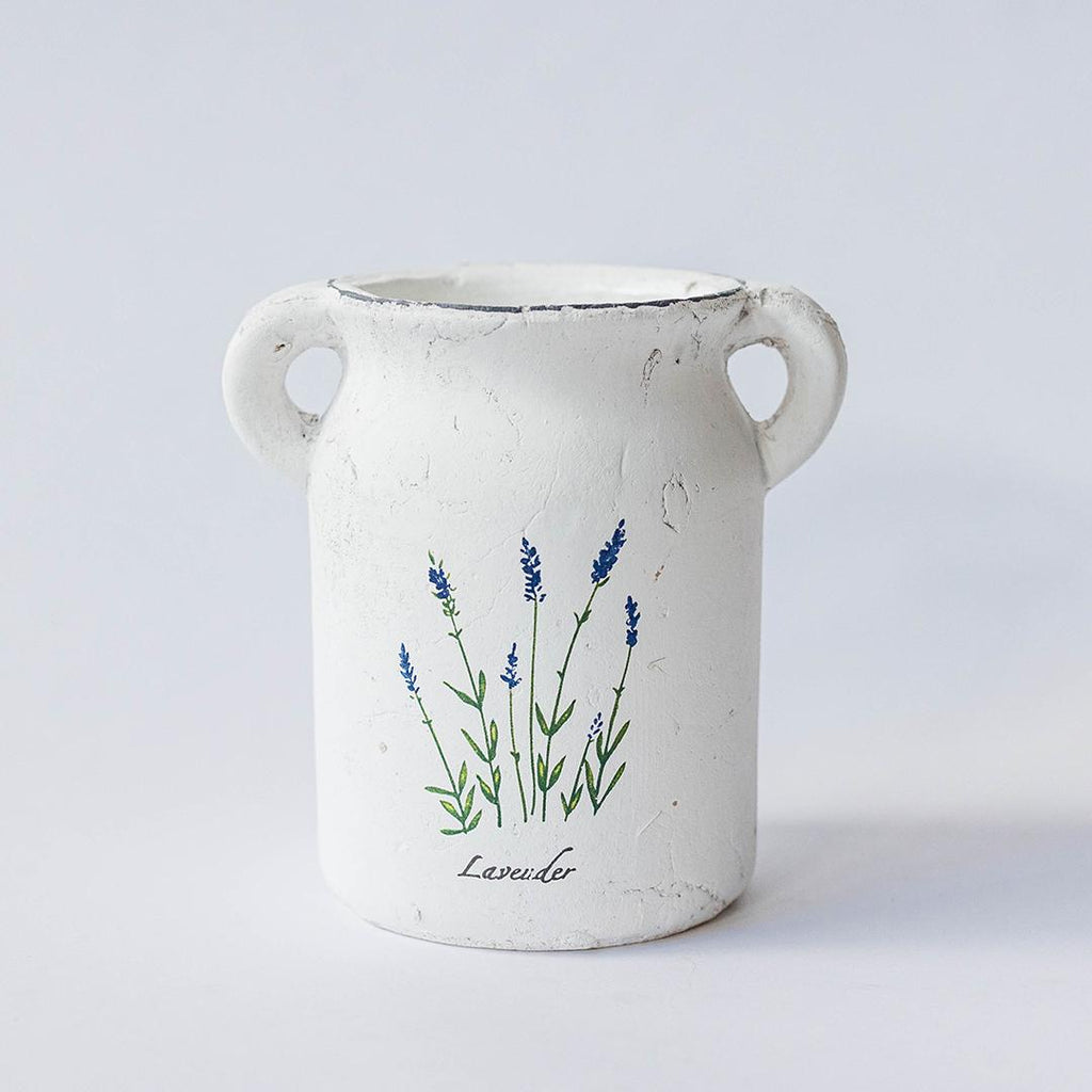 CERAMIC POTS, CERAMIC WHITE, LAVENDER POTS