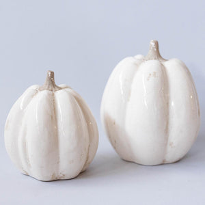 Ceramic pumpkin white