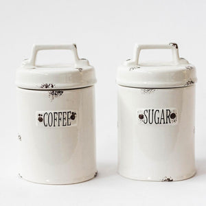 Ceramic Coffee and Sugar Jars, set of 2