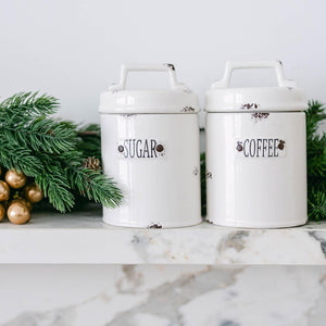 Ceramic Coffee and Sugar Jars, set of 2