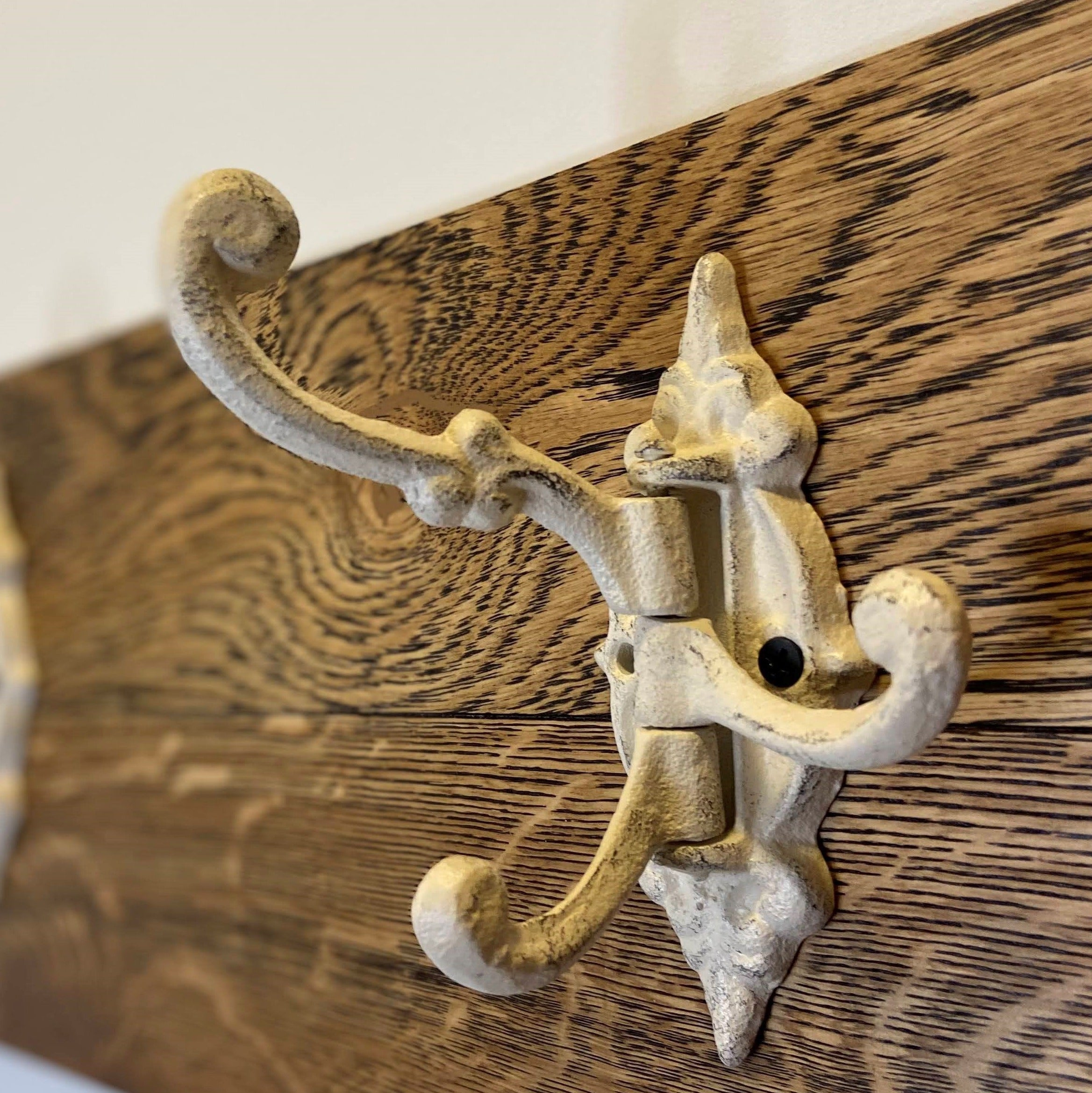  Cast Iron Vintage White Hook 