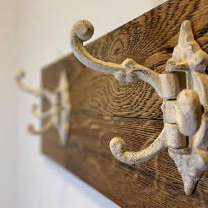  Cast Iron Vintage White Hook 