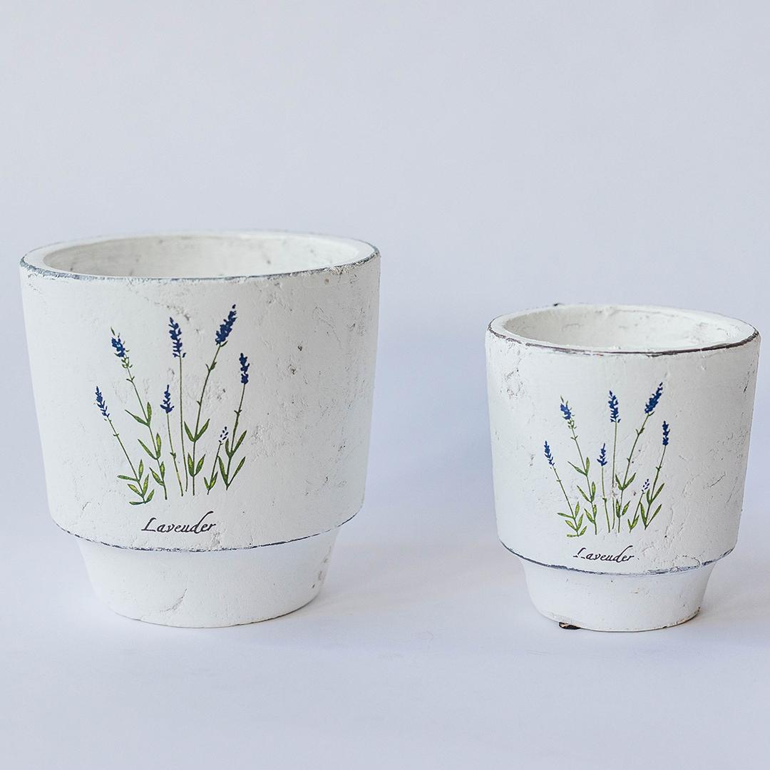 Ceramic Lavender Pots, Set of 2