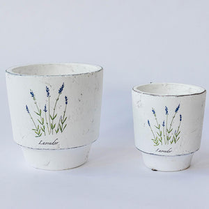 Ceramic Lavender Pots, Set of 2