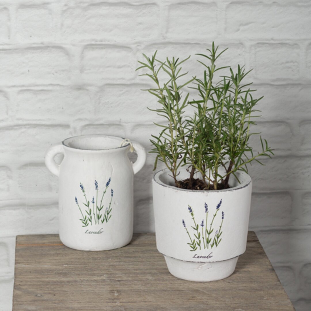 CERAMIC POTS, CERAMIC WHITE, LAVENDER POTS