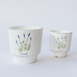 Ceramic Lavender Pots, Set of 2