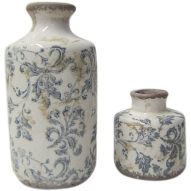 Ceramic Vases with Floral Print