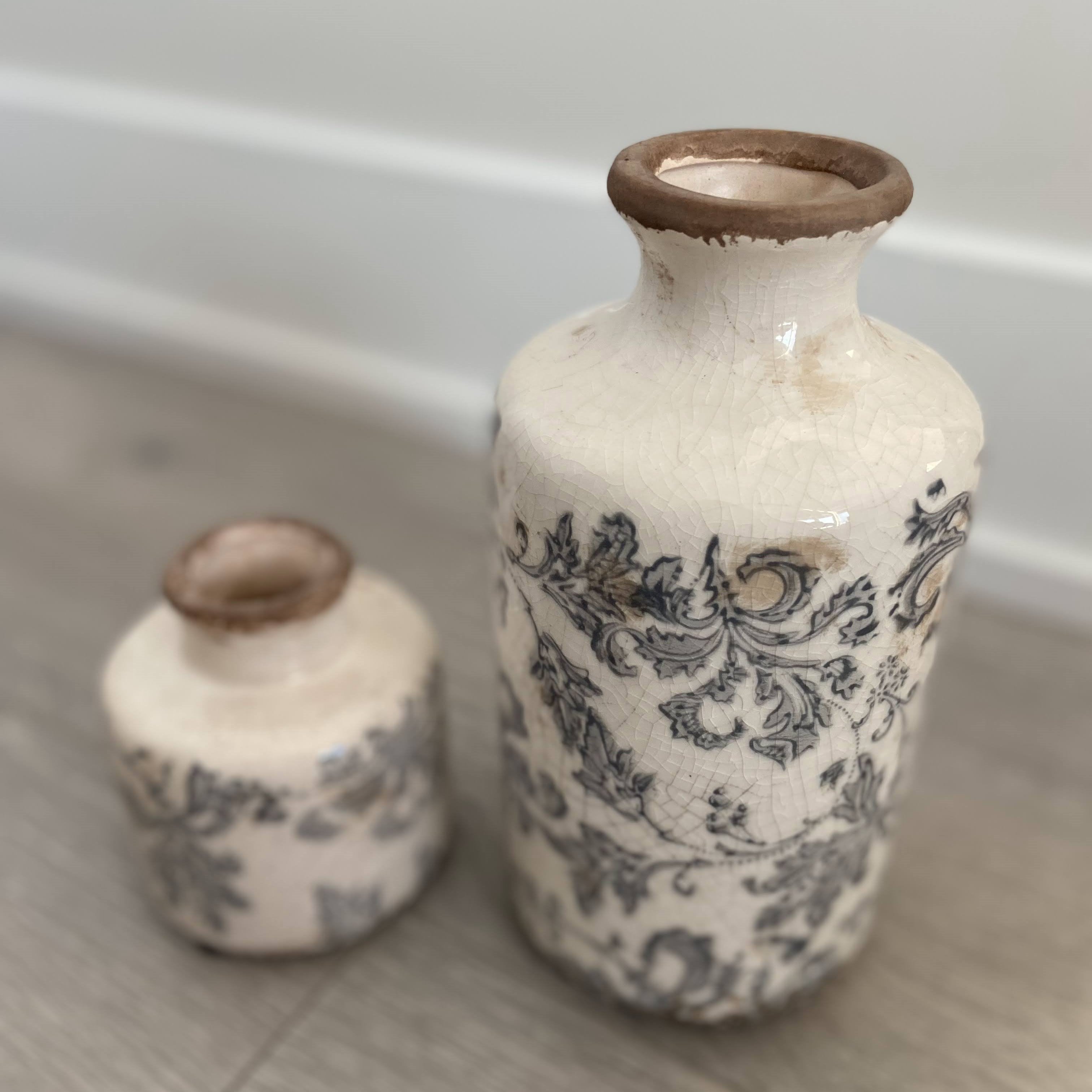 Ceramic Vases with Floral Print