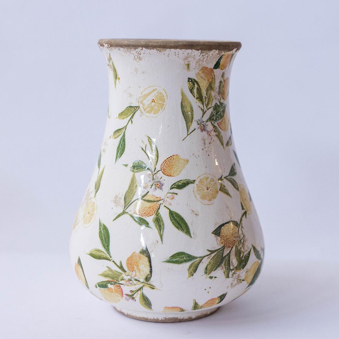 Ceramic Vase with Lemon print