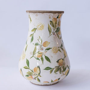 Ceramic Vase with Lemon print