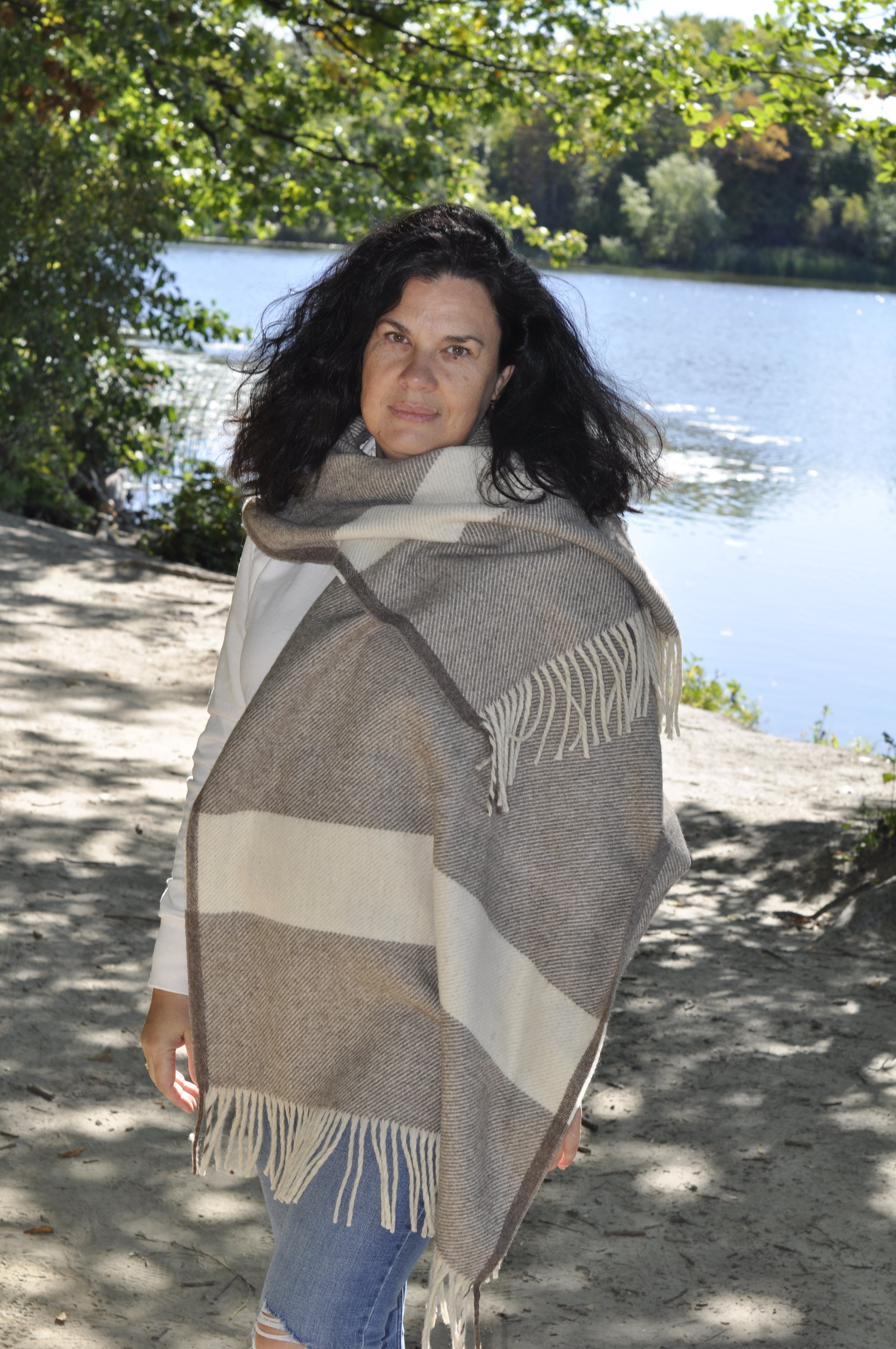 Coffee Wool Throw Blanket