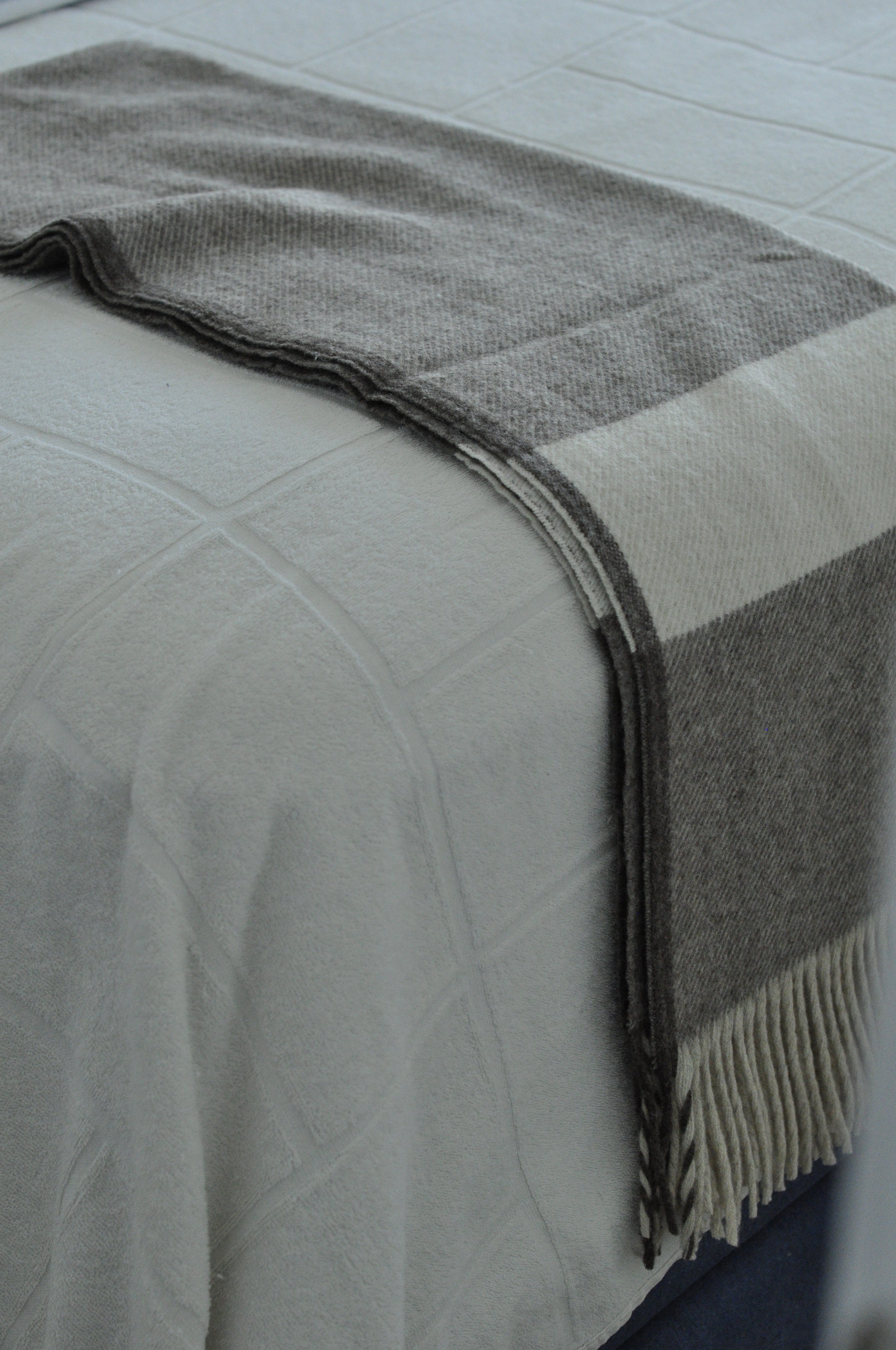 Coffee Wool Throw Blanket