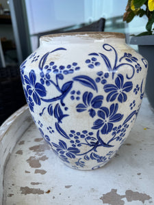 Blue Flowers Ceramic Vase