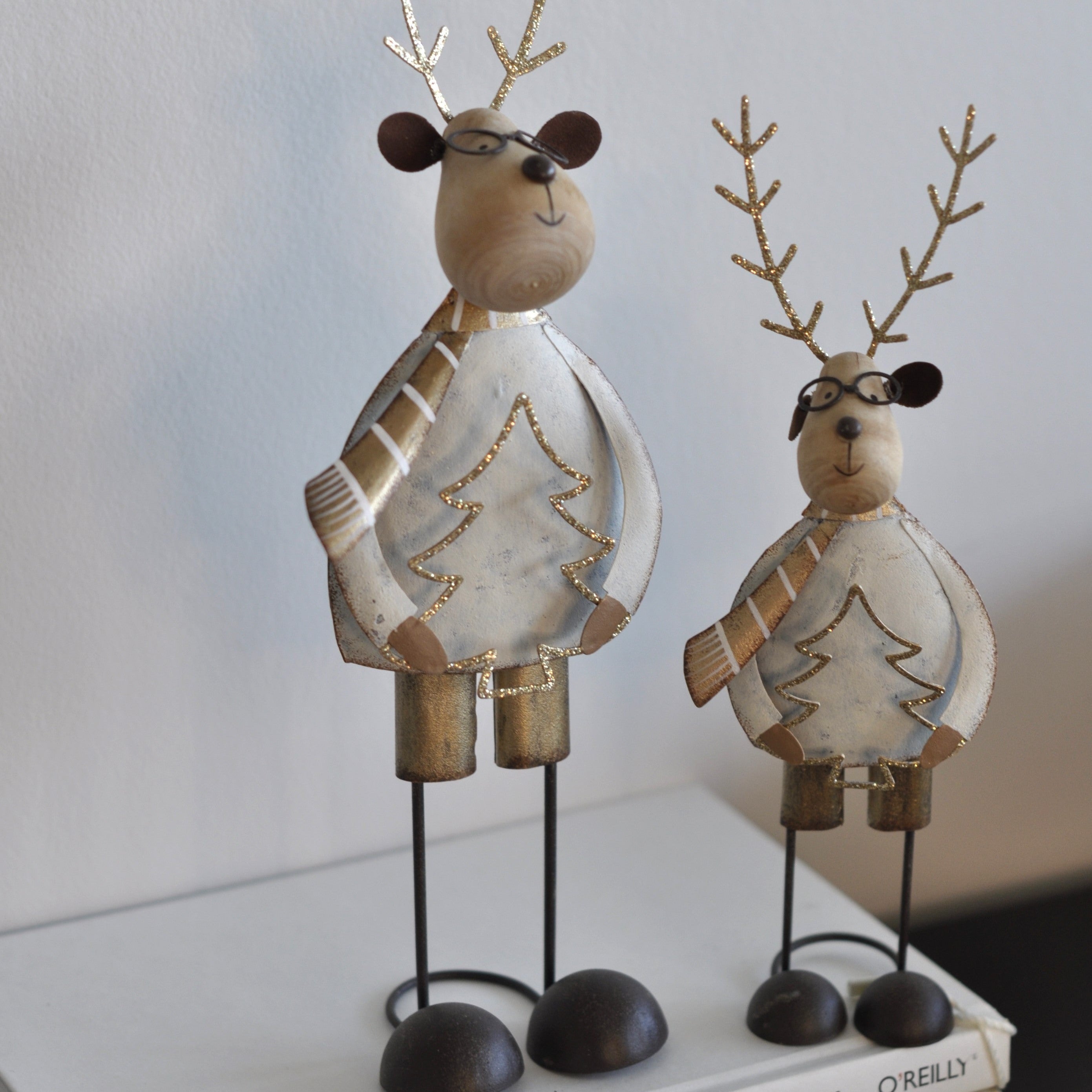 Metal Deer with Christmas tree