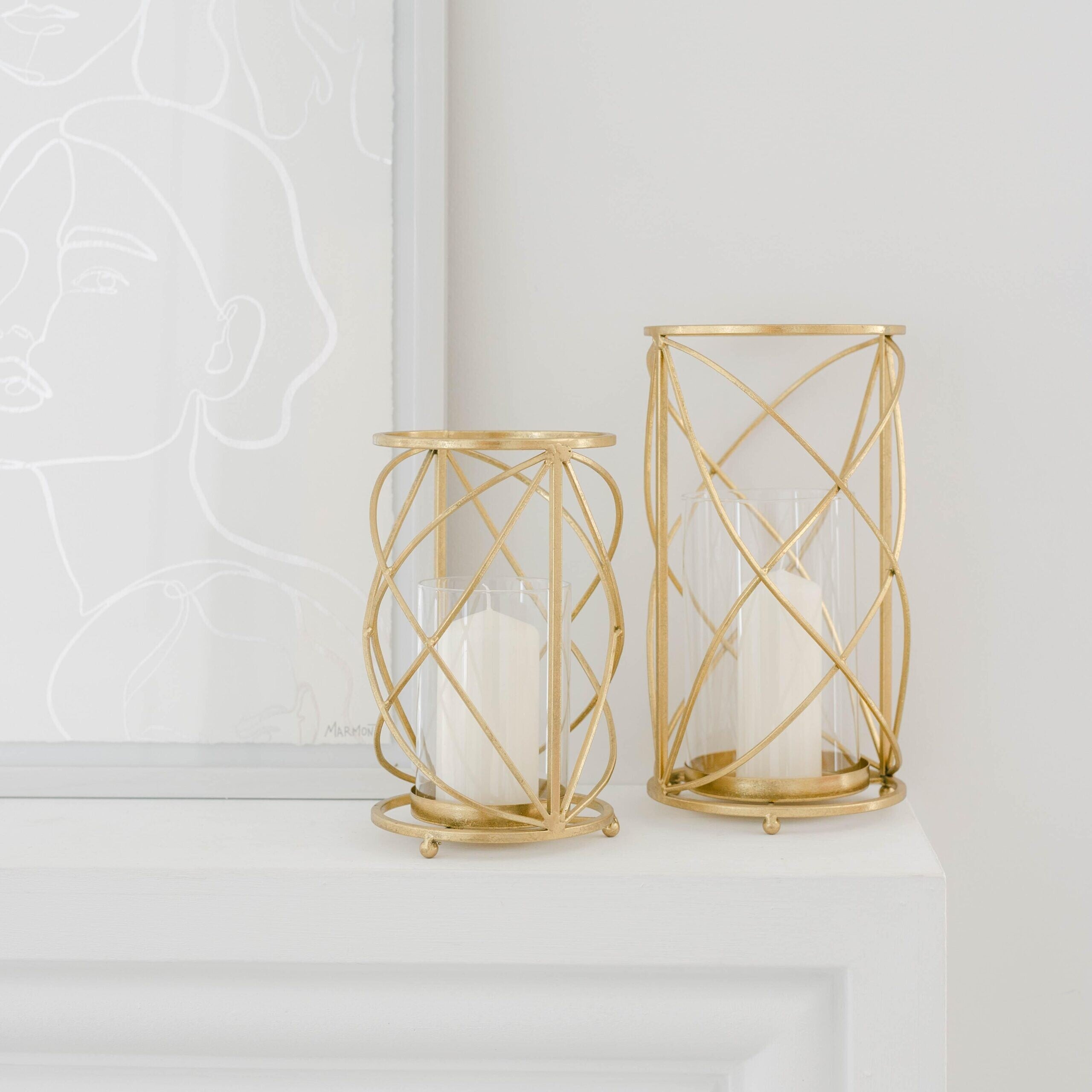 Gold Metal Table Top Candle Holder