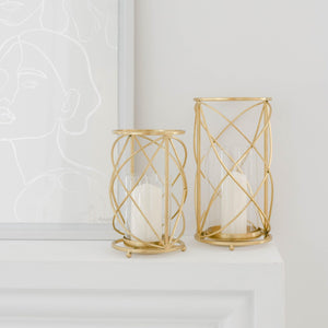 Gold Metal Table Top Candle Holder