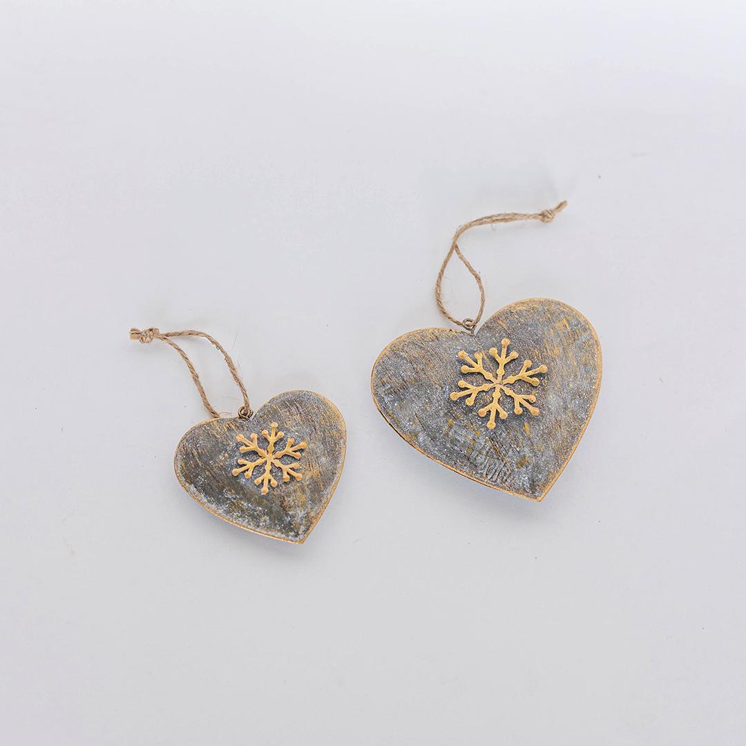 Heart-shaped Christmas ornaments, set of 2