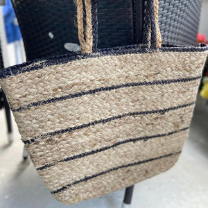 Jute Striped Handbag