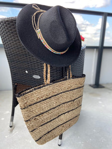 Jute Striped Handbag