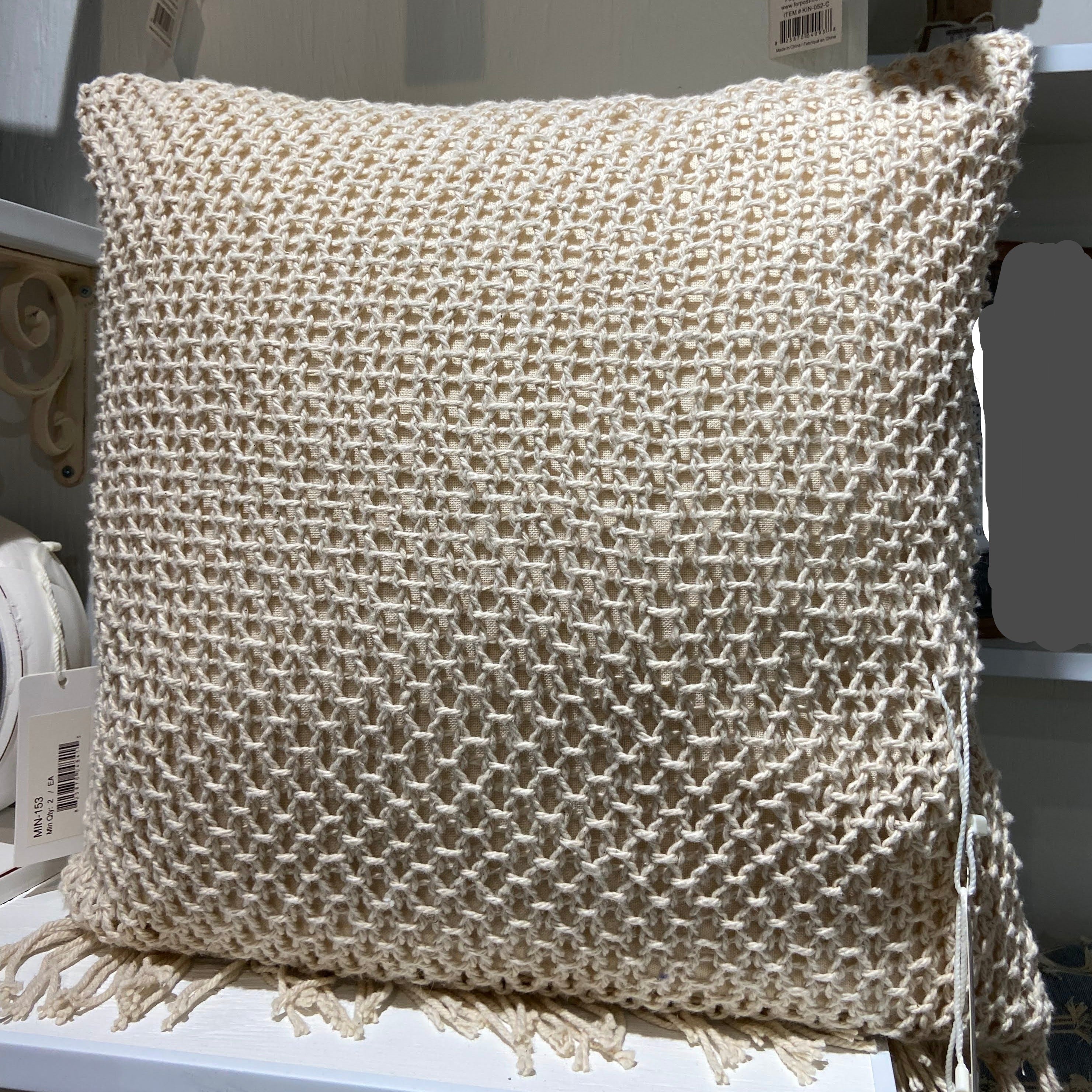 Cream Knitted Cushion Cover
