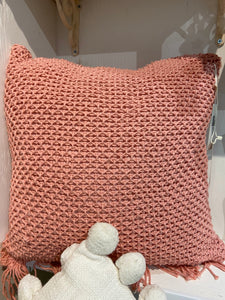 Knitted Peach Cushion Cover