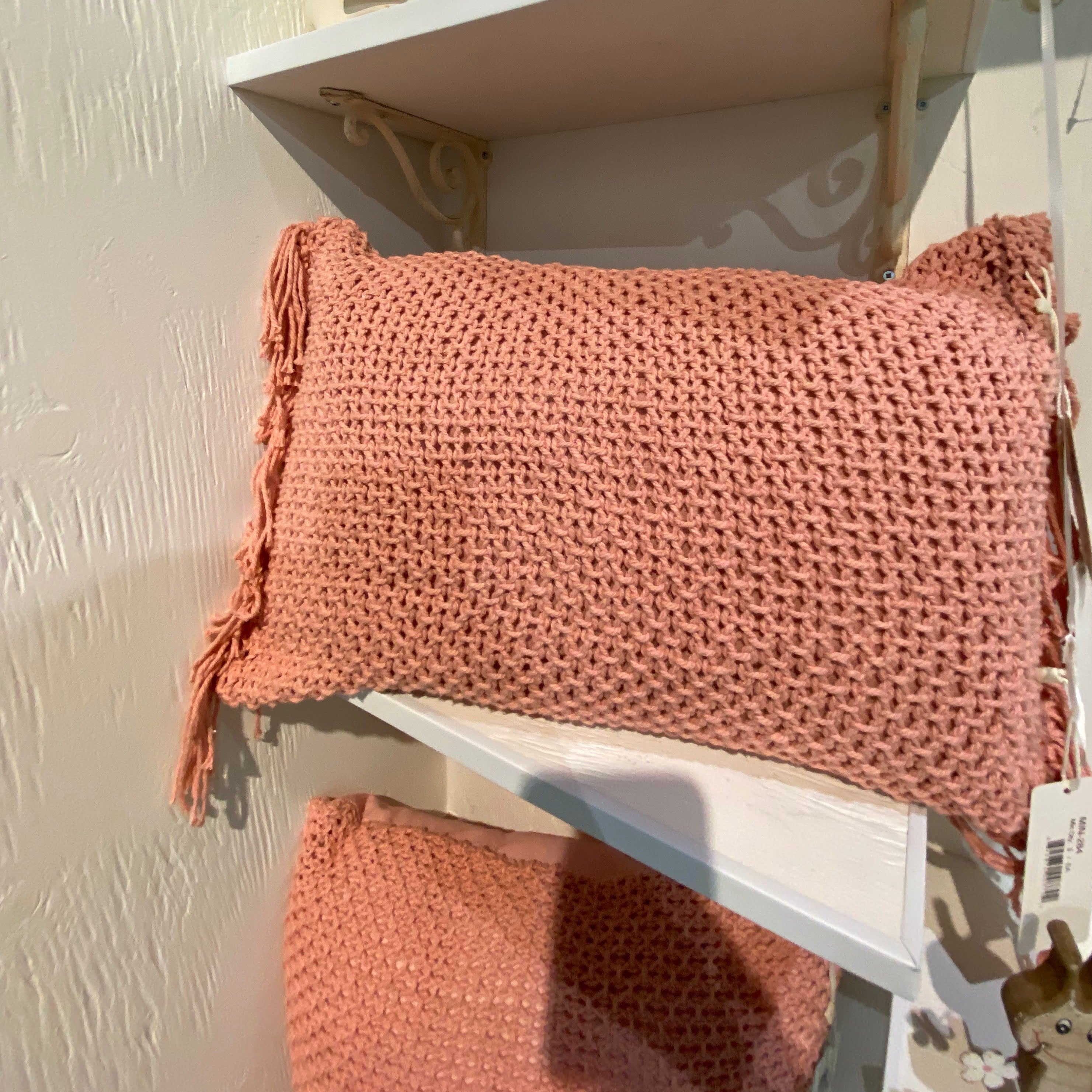 Knitted Peach Cushion Cover