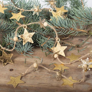 Metal Star and Snowflakes Garland