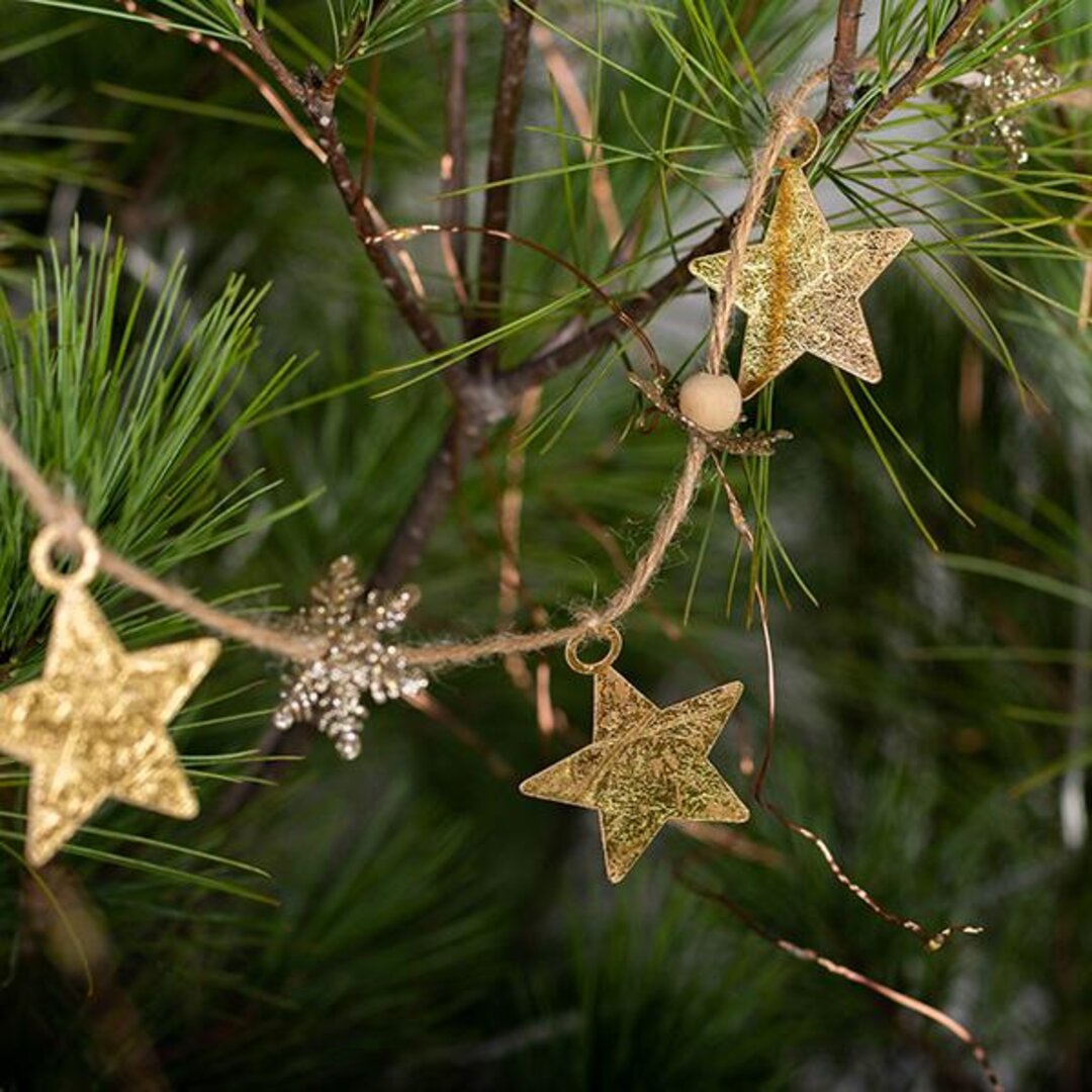 Metal Star and Snowflakes Garland