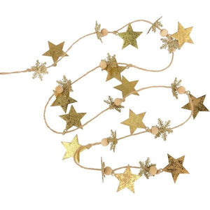 Metal Star and Snowflakes Garland