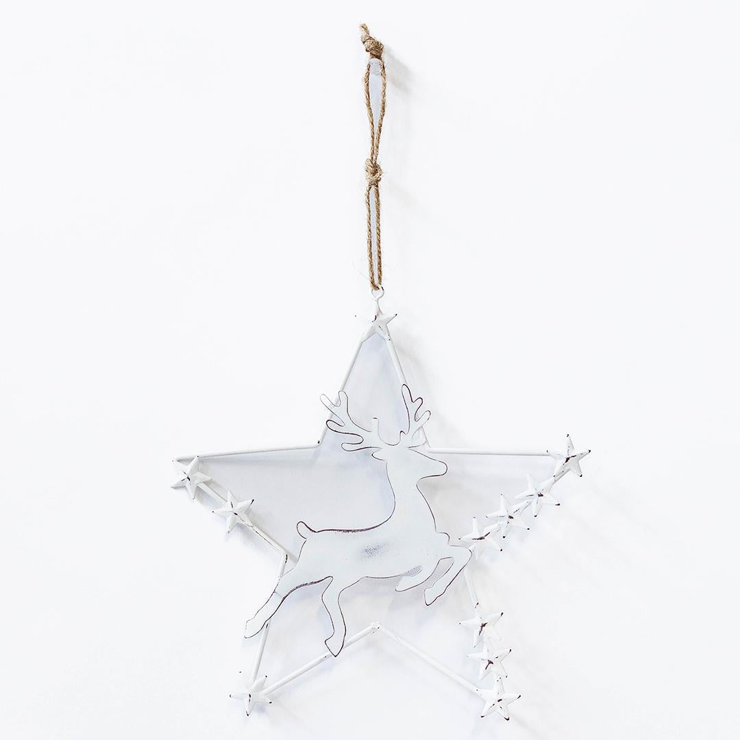 Metal Star Reindeer  Ornament