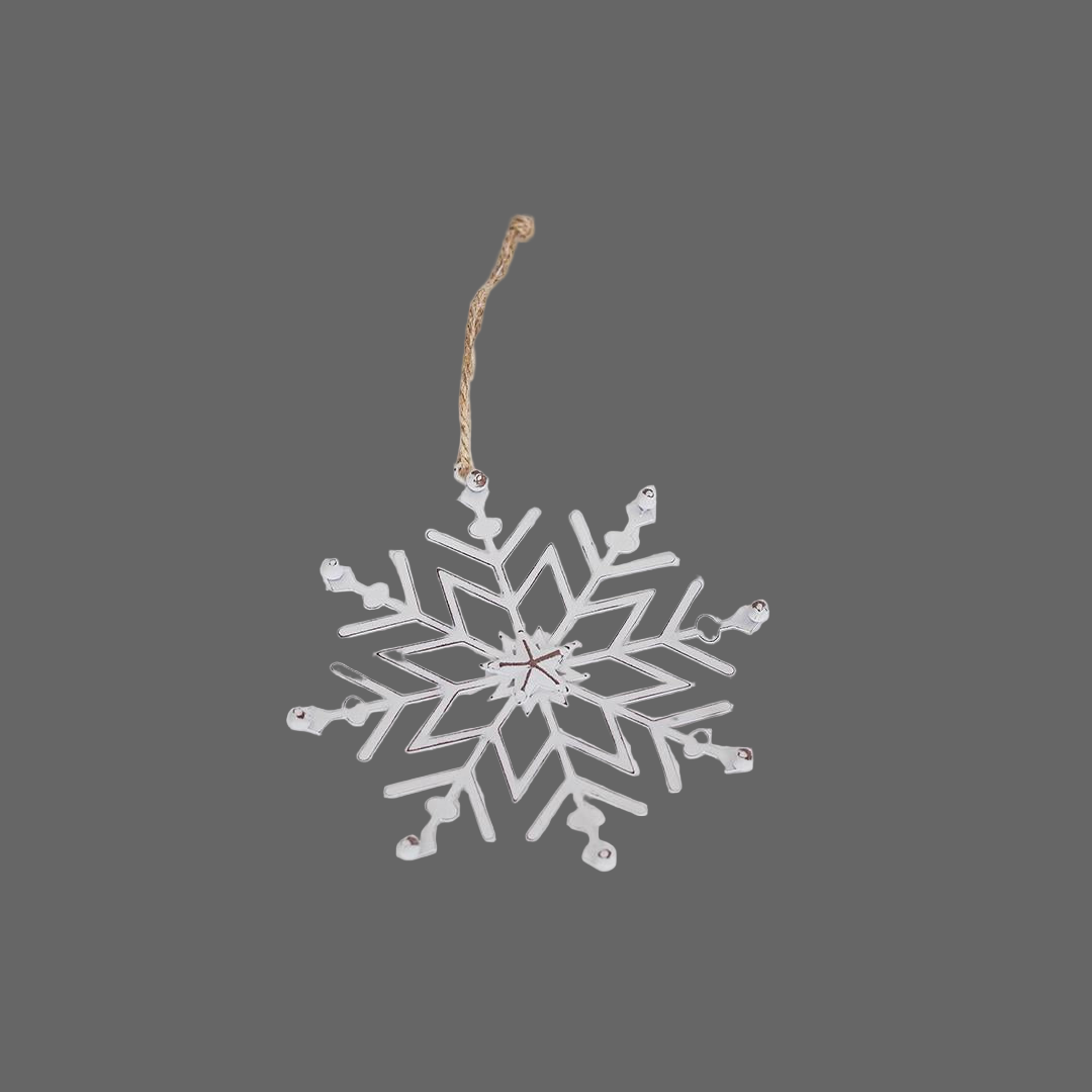 Decorative snowflake ornament on a dark gray background