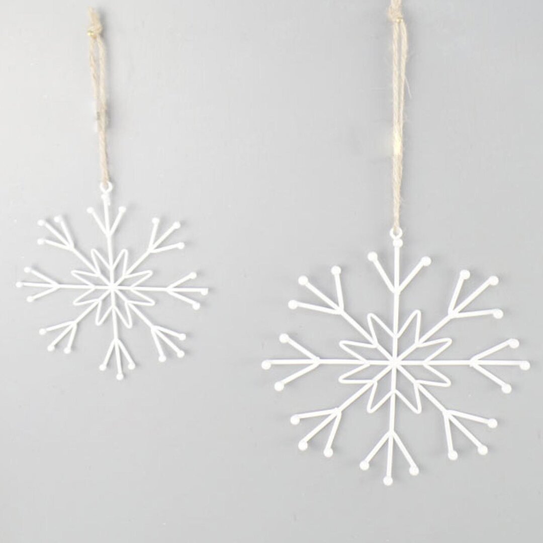 Metal snowflake ornament, set of 2