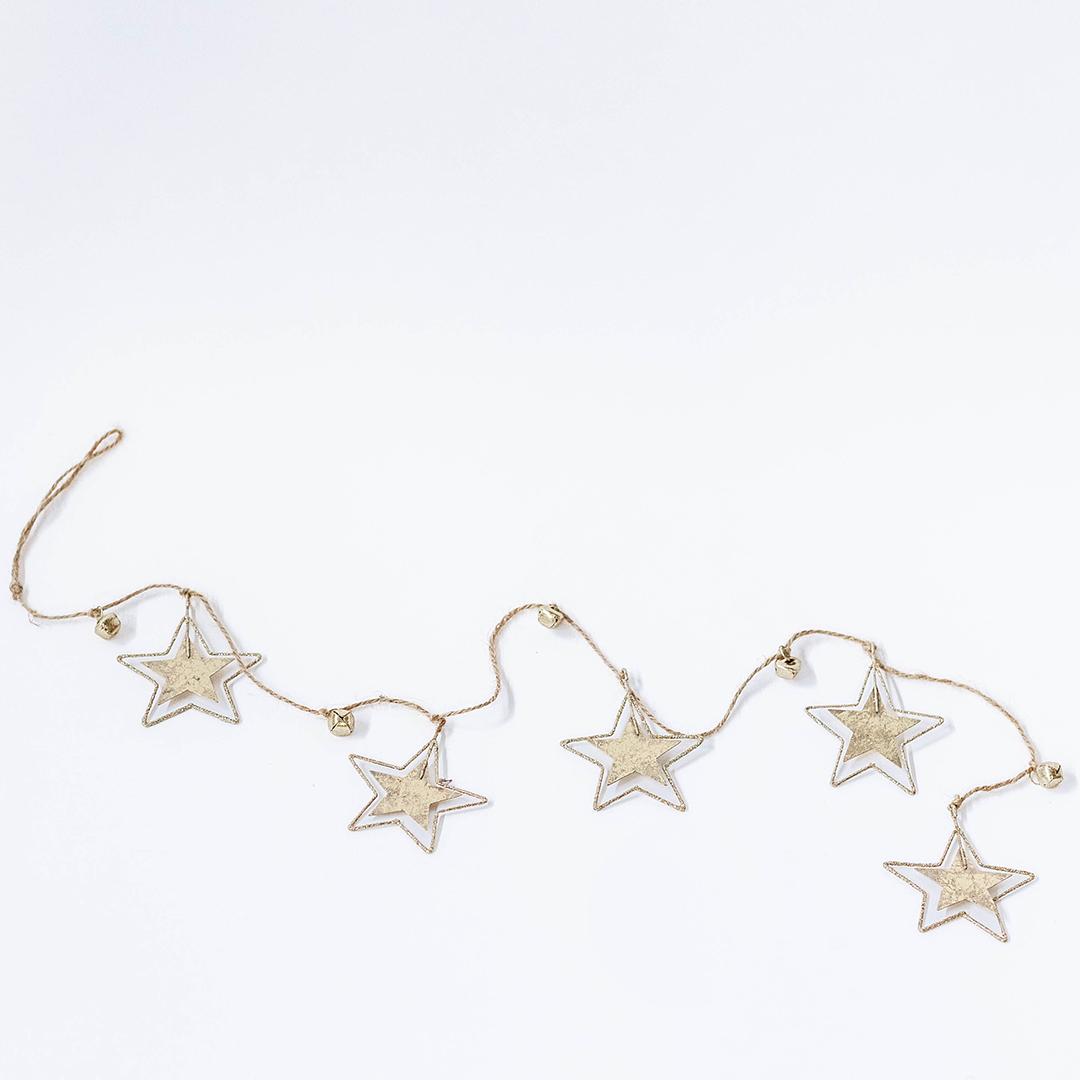 Star-shaped decorative items on a white background