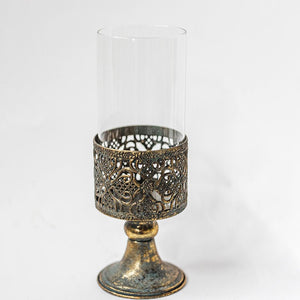 Vintage Metal Candle Holder Floral