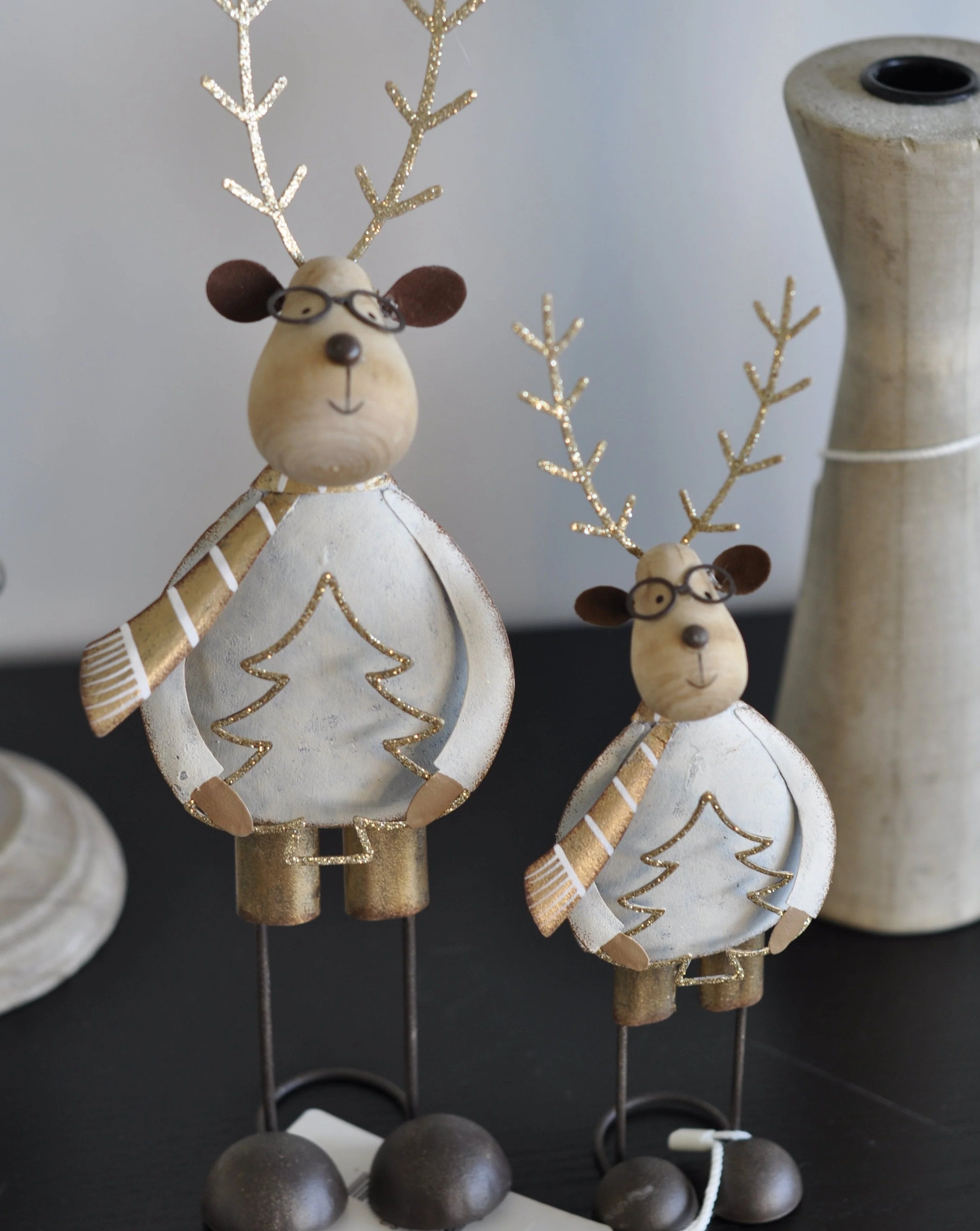 Metal Deers with Christmas tree