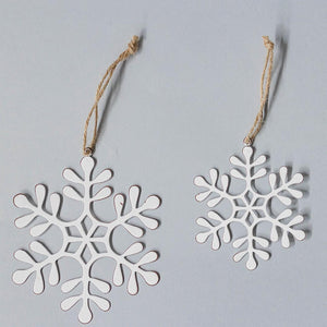 Metal snowflake hanger, set of 2