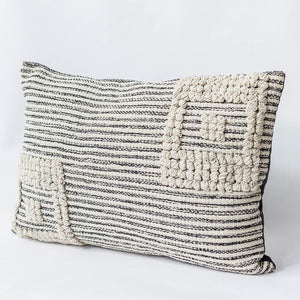 Cotton Woven Cushion Cover with Geometric Pattern