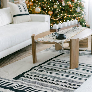 Cotton jute rug linear design